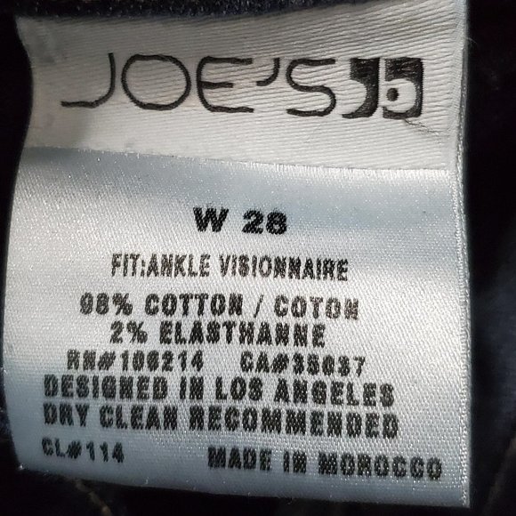 Joe's Jeans Ankle Visionaire Dark Wash White Stitching, waist 28 - Picture 5 of 6